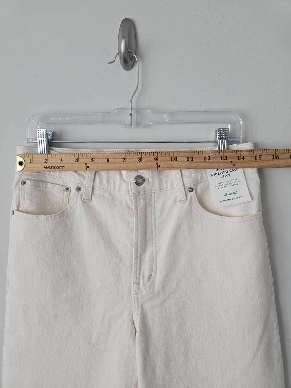 Madewell Perfect Vintage Wide Leg Cropped 29S Ecru White NWT - Picture 7 of 9